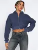 Comércio Exterior Transfronteiriço Mais Vendido Feminino Curto Estilo Europeu e Americano Moda Tendência de Rua Moletom com Capuz Solto de Manga Longa Outono e Inverno