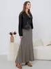 Jaqueta de Couro PU com Lapela Europeia e Americana e Múltiplos Bolsos Feminina Solta com Ombro Caído Curta Retrô Casual Jaqueta de Couro Outerwear
