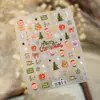 Ferroso Dulce Cálido Ambiente Festivo Pegatinas para Uñas Artísticas Navidad Año Nuevo Lindo Muñeco de Nieve Oso Manzana Colección de Pegatinas para Uñas