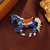 Broche Criativo Fofo de Cavalo do Zodíaco Cavalo de Esmalte Imitado Animal para o Sucesso Broche Desenho Animado Acessórios de Corsage de Unicórnio