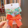 Accesorios para el Cabello de Niños Estilo Coreano con Lazo Fresco, Pasadores de Tela Dulces y Lindos, Pinzas para Flequillo Estilo Preppy, Pasadores