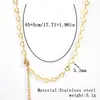 Corrente Simples de Aço Inoxidável Europeia e Americana Mais Vendida Corrente Osso de Cobra Galvanizada com Ouro Real 18K Tendência Versátil Colar Feminino de Aço Titânio