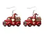 Pendientes Acrílicos Transfronterizos Coche Rojo Navideño Modelo Colgante Decoración de Año Nuevo Borlas Exquisitas