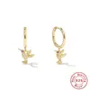 Plata Esterlina S925 Divertidos Pendientes Únicos de Colibrí Pendientes de Diseño de Moda Europea y Americana Pendientes Pendientes Pendientes Pendientes Mujer
