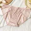 Ventas Directas de Fábrica Superventas Transfronterizo Encaje de Deseo Puro Lazo de Satén Pantaletas de Malla Tanga Sexy de Cintura Baja para Mujer