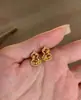 Janela de Flores SorteNovo Estilo Chinês Tradicional Fio Dourado Puxado Flor de Strass Cabacinha Oca Brincos Requintados para Mulheres