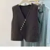 Colete de tecido composto DeRong de 360 gramas, espessado, novo modelo 2026, com decote em V cruzado em camadas, versátil e estiloso, roupas femininas para mães