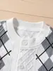 Novedad Otoño 2026 Ropa Infantil Conjunto de Cárdigan con Patrón de Diamantes para Niños Chaqueta y Pantalones de Jacquard Texturizado con Cuello Redondo Moderno