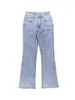 L006 Jeans de Campana de Tiro Alto Retro, Pantalones de Mezclilla Estilo Callejero, Marca de Tendencia Casual y Versátil