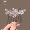 Exquisito y deslumbrante peine de cristal para el cabello para mujer, peine lateral de alta gama, peine invertido, nueva herramienta de peinado estilo japonés y coreano, accesorio para el cabello