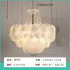 Lustre de sala de estar de luxo leve e elegante estilo francês, lustre de cristal de quarto na cor creme, luminária de jantar nova de alta qualidade na cor rosa