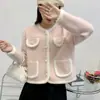 Nuevo abrigo cárdigan corto elegante de primavera y otoño estilo Chanel, chaqueta de piel sintética de visón para mujer