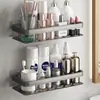 Espaço livre de soco rack de armazenamento de alumínio ventosa colar multi-camada rack banheiro organizador rack arma cinza preto rack de armazenamento atacado