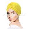Chapéu Turbante Indiano Popular da Amazon, Lenço de Cabeça Aliexpress, Chapéu Plissado Unissex de Cor Sólida, Atacado de Fábrica