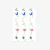 Pegatina de tatuaje de mariposa trébol de cuatro hojas acuarela, estilo ins, fresca y femenina, impermeable y duradera, diseño pequeño para cintura y abdomen