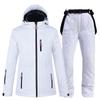 Traje blanco de invierno para hombre y mujer, ideal para snowboard, esquí y snowboard en pareja.