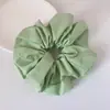 Scrunchie Esponjoso de Color Sólido Verde Fresco para Primavera y Verano Diadema Alta para el Cabello Goma Elástica Alta Accesorio para el Cabello de Mujer