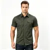 Comercio Electrónico Transfronterizo 2026 Ropa de Trabajo de Verano para Hombre Camisa de Color Sólido con Cuello de Solapa Moda Versátil Holgada Casual Manga Corta
