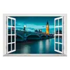 Comercio Exterior Estéreo Imitación Ventana Falsa Ventana Paisaje Torre del Reloj de Londres Pegatinas de Pared Pegatinas Sala de Estar Dormitorio Entrada Pegatinas de Papel Tapiz