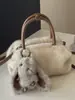 Bolsa de Mão de Pelúcia de Cor Sólida de Alto Valor Nova Chegada Outono 2026 Bolsa de Ombro Único Moda Fofa para o Dia a Dia Bolsa Transversal Tendência