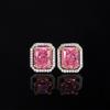 Nova joia Zhuangshang 2024 diamante de alto carbono corte flor de gelo diamante rosa profundo inlay de cobre terno de moda 10*14-10*12