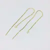 Pendientes Moda Simple Chapado en Cobre Color Duradero Cadena de Caja Gancho de Oreja Exquisitos Pendientes Hechos a Mano Cadena de Borla Accesorios de Joyería