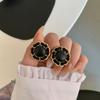 Brincos de Pérola Estilo Hepburn Simples Elegantes Coreanos com Pino de Prata S925 Brincos de Corrente Vintage Brincos Franceses Elegantes para Mulheres