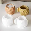 Figurita de Yeso Búho Molde de Silicona DIY Vela de Aromaterapia Molde para Taza de Vela de Búho Venta al por Mayor