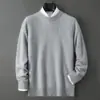 Suéter de Tricô com Gola Redonda 2025 para Homens, Suéter de Lã Pura, Outono e Inverno, Modelagem Solta, Casual de Negócios, Novo Estilo para Homens Jovens e de Meia-Idade