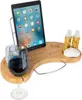 Banheiro Bandeja Removível para Tablet Suporte para Taça de Vinho Prato de Jantar Suporte para Celular Bandeja para Banheira de Madeira