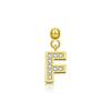 Andywen Plata S925 Accesorios de Letras Microincrustados Colgante de Letra Inglesa Simple y Versátil Pendientes Colgantes de 26 Letras