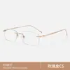 Óculos sem Aro Ultra Leves de Titânio Puro para Homens com Lentes de Grau, Cor Prata de Alta Qualidade, Armações de Óculos de Negócios Modernas e Estilosas