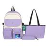 Mochila estilo universitario para niña linda, juego de cuatro piezas, mochila de alto valor, mochila para estudiante universitaria, gran capacidad, mochila escolar casual