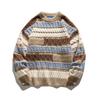 Marca de moda americana masculina Beijie 2023 Inverno novo design suéter com costura gola redonda pulôver top de malha
