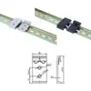 Hebilla de Riel Guía Industrial DIN35mm HS-A35 Soporte de Montaje Fijo Aleación de Aluminio Hebilla Blanca Negra