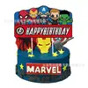 Artículos de Fiesta de Cumpleaños Temática de los Vengadores Juego de Banderín de Tirar Plato de Papel Mantel Globo Liga de la Justicia Marvel