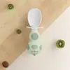 Juego de Tenedor y Cuchara para Bebés para Aprender a Comer, Tenedor y Cuchara de Entrenamiento para que los Bebés Coman de Forma Independiente, Juego de Tenedor y Cuchara Bicolor de Mango Corto para Alimentación Complementaria
