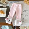 [En Stock] Leggings Infantiles Forrados de Polar Dk252224 Otoño e Invierno 2025 Nuevos Leggings Integrados de Polar para Niñas Venta al por Mayor
