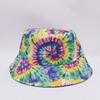 Sombrero de Pescador Retro de Estilo Nuevo Europeo y Americano con Estampado de Doble Cara para Viajes, Sombrero de Cubo Casual Tie-Dye Unisex con Protección Solar de Verano en Stock