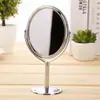 Espejo de escritorio redondo de metal CT espejo de maquillaje portátil giratorio de doble cara espejo de maquillaje Hogar Oficina Espejo de tocador grande espejo