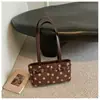 Nova Bolsa de Ombro Vintage de Camurça com Bolinhas para Mulheres Outono/Inverno 2026, Bolsa de Mão Retro para o Dia a Dia, Bolsa Baguete Versátil de Ombro