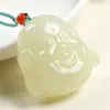 Semilla de Hielo Natural Jade Afgano Raíz de Loto Almidón Colgante Budista Imitación Jade Hetian de Xinjiang Material de Qinghai Colgante Collar Maitreya