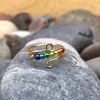 Anillo Giratorio de Plata Tailandesa para la Ansiedad Anillo para el Dedo Índice Multi-Círculo Cuentas de Transferencia Auspicioso Transferencia Moda Coreana Regalo para Novia