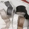 Fita preta com strass, presilha de cabelo, laço para fazer você mesmo, strass amassado, acessórios para roupas, sapatos, chapéus, bolsas e outros.