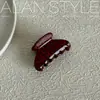 Pinza para el pelo de acetato con lunares Melard, estilo Ins coreano, para otoño e invierno, pinza de tiburón de tamaño mediano, accesorio para el pelo versátil de alta gama