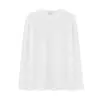 Venda Direta da Fábrica Camiseta Solta de Manga Longa para Homem, Camiseta Básica com Gola Redonda Texturizada e Ombro Acolchoado, Tendência de Manga para Primavera e Outono