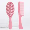 Nuevo Peine de Costillas Hueco Transfronterizo, Peine de Masaje Ovalado para el Cabello, Peine Suave de Cerdas para Dar Volumen y Peinar, Peine Redondo de Puntas para Alisar el Cabello