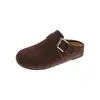 Hebilla de Cinturón Boken Moda Cómodas Nuevas Simples Otoño 2026 Versátiles Suela Suave Zapatillas de Punta Cerrada Zapatillas de Suela Gruesa Mujer