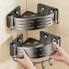Estante de almacenamiento para baño, estante triangular para baño, organizador para tocador de baño y lavabo montado en la pared sin taladro
