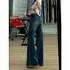 Jeans de Pierna Ancha Acampanados Retro de Cintura Alta para Mujer, Nuevo Estilo de Invierno, Tallas Grandes, Adelgazantes, Jeans Bootcut de Pierna Recta